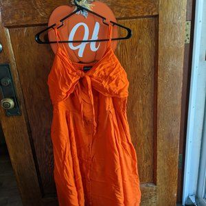 Orange Liza Luxe Dress - Buttons and Cute Bust Tie Front!  2XL